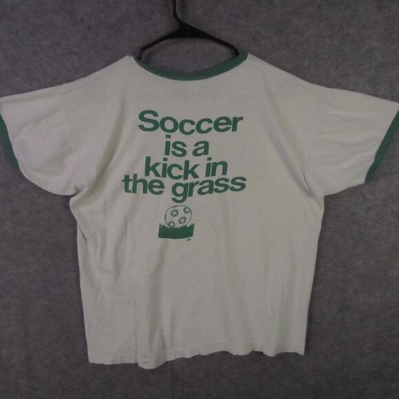 Vintage Tampa Bay Rowdies Shirt Mens X-Large White Green NASL Soccer Ringer - Picture 7 of 9